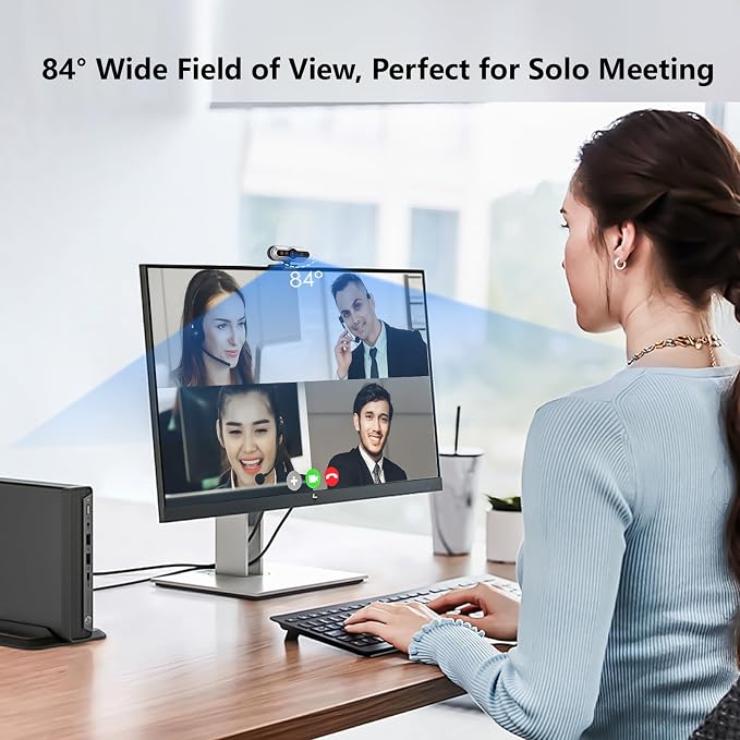 2K HD Webcam with Infrared Windows Hello Facial Recognition, Computer Camera, Privacy Cover, Noise Canceling Microphones, Laptop Webcam For Video Conferencing, Live, Streaming, Online Learning - Image 5