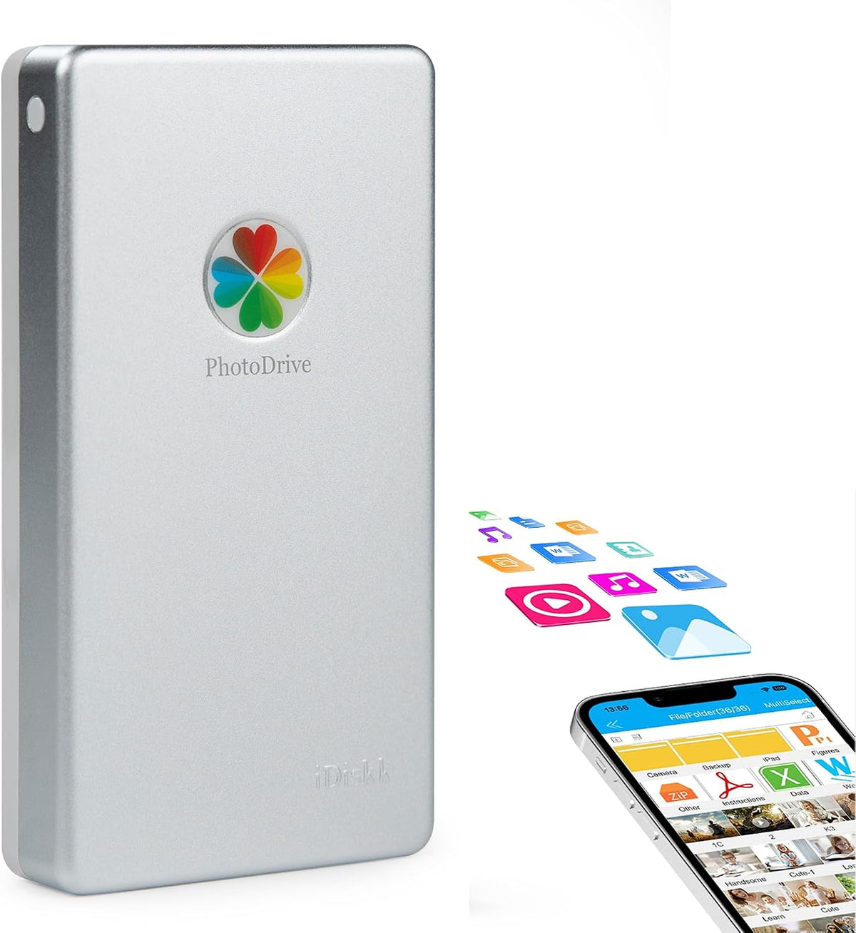 iDiskk App-le Certified 500GB External Hard Drive for iPhone Android Phone by iDiskk