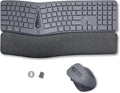 X9 Gray Ergonomic Keyboard and Mouse Wireless Combo - Split Keyboard and Mouse Set, Bluetooth/2.4G, Soft Wrist Rest, Rechargeable, Silent Keys, Multi-Device for Laptop, PC, Mac, iOS, Android by X9Performance