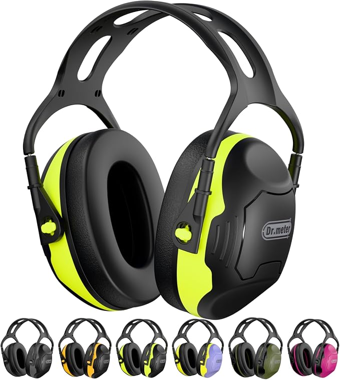 Dr.meter Noise Reduction Ear Muffs, SNR34dB Ear Protection Headphones | Hearing Protection Earmuffs for Shooting Gun Range, Mowing, Kids Autism Sensory, Monster Jam Noise Cancelling Headphones C06 by Drmeter