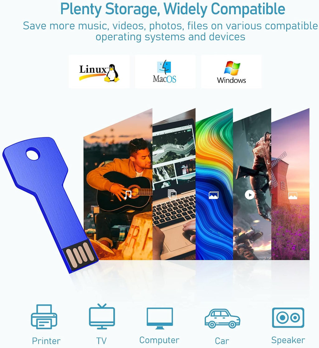 JUANWE 32GB USB Flash Drives 5 Pack Bulks Thumb Drives USB 2.0 Flash Drive - Image 2