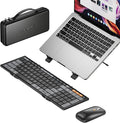 ProtoArc XKM01 CaseUp Foldable Bluetooth Keyboard Mouse Combo | Portable with Laptop Stand, Mobile Work Solution for On-the-Go, Compatible with Laptop PC Macbook, Windows Mac OS by ProtoArc