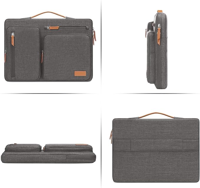 MOSISO 360 Protective Laptop Case 13 inch, 13 inch Laptop Sleeve | Compatible with MacBook Neo/Air M5 M4 M3 M2 M1 2026-2018/Pro M2 M1, Side Open Carrying Case with 4 Zipper Pockets, Taupe Gray - Image 4
