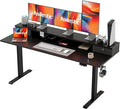 Agilestic 63 * 24 Inch Electric Standing Desk with Drawers, Black | Electric Height Adjustable, 2 Storage Drawer, Monitor Stand, Sturdy Steel Frame, Memory Presets, Hooks, 154 lbs, Splice Board by Agilestic