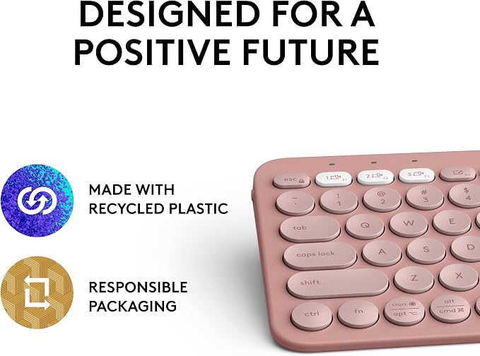 Logitech Pebble Keys 2 K380s Keyboard, Bluetooth, Wireless - Tonal Rose | Multi-device, customizable shortcuts, slim and portable, Easy-Switch for Windows, macOS, iPadOS, Android, Chrome OS - Image 11