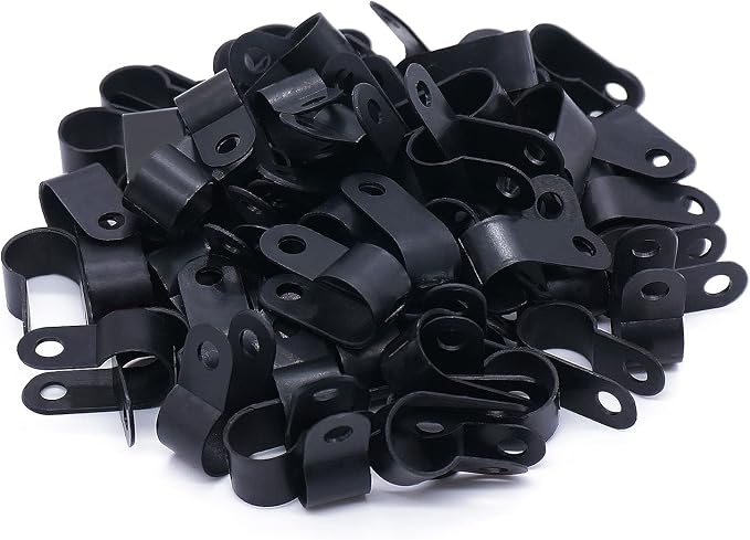 mankk 50PCS 1/2 Inch Rope Light Clips P-Style Mounting Clips Plastic Cable Clamps with Compatible Stainless Steel Pan Head Phillips Screws for Wire Management M-030-BK-LS - Image 8