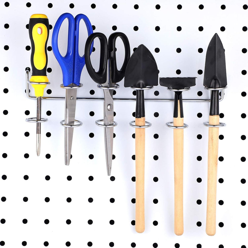 Ripeng 4 Pieces Pegboard Screwdriver Holder PegBoard Tool Holders, Silver - Image 4