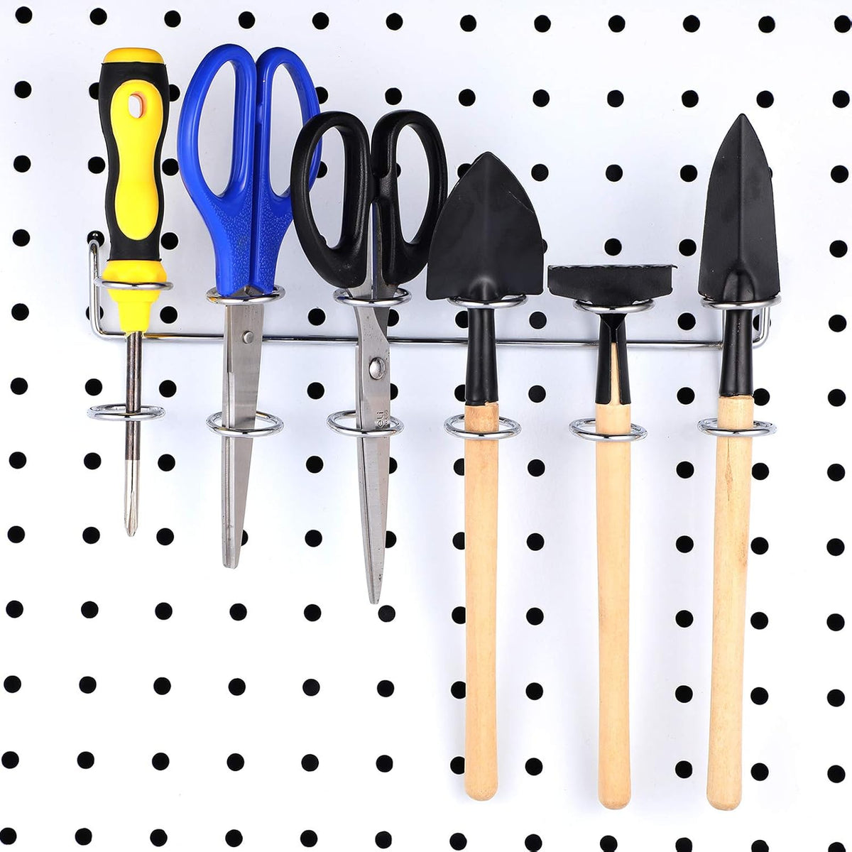 Ripeng 4 Pieces Pegboard Screwdriver Holder PegBoard Tool Holders, Silver - Image 4