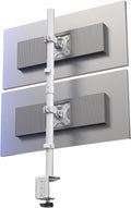 VIVO Dual Monitor Desk Mount for 13 to 34 inch Screens, STAND-V002TW | White, Adjustable Monitor Arm, Grommet or C-Clamp Mounting, Vertical Computer Stand for 2 Monitors, Holds 22 lbs Each by Unknown