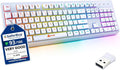 KLIM Chroma White Wireless Keyboard – RGB Backlit, Rechargeable Battery, Wireless Keyboard with Water-Resistant Durable Design, Compatible with PC, Mac, PS4, PS5 by KLIMTechnologies
