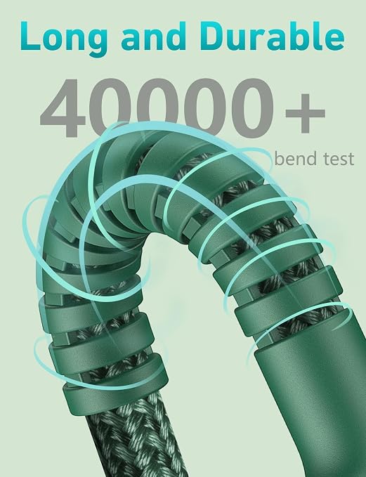 USB C Cable 6FT, 2Pack USBC to USBC Fast Charging Cable, iPhone 17 Charger | Cable Long Type C Cord Nylon Braided Compatible with iPhone 17/16/15/Pro Max/Plus/Samsung Galaxy S26 S23 and More-Green - Image 5