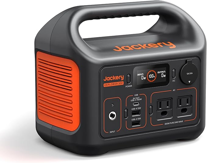 Jackery Explorer 300 Portable Power Station,292Wh | Backup LiFePO4 Battery, Solar Generator for Outdoors, Camping, Travel, Hunting, Blackout (Solar Panel Optional) by Unknown