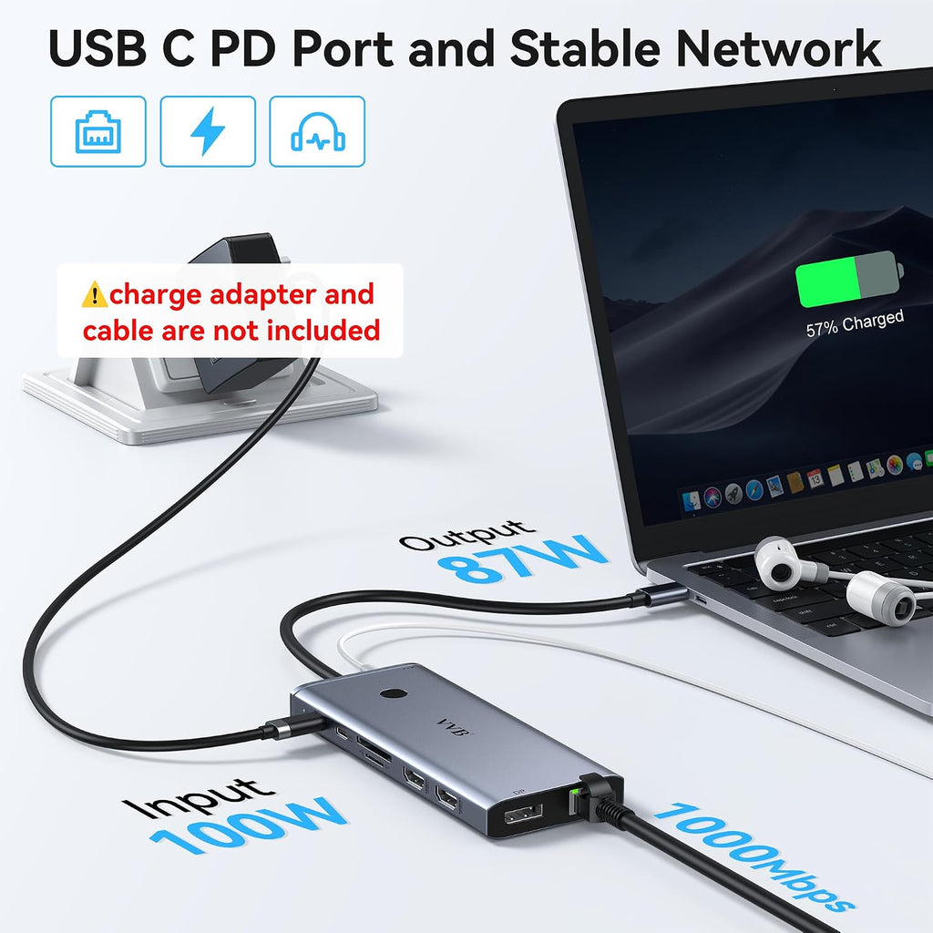 USB C Docking Station Dual Monitor 4K HDMI Laptop Docking Station 3 Monitor - Image 8