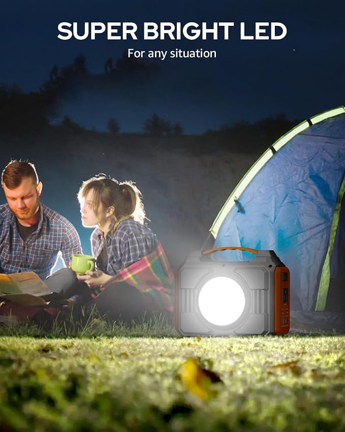 Portable Solar Generator, 300W Portable Power Station with 40W Solar Panel | 220Wh Lithium Battery Power Pack with Pure Sine Wave AC Outlet, Solar Powered Generator for Outdoor Camping RV Van Travel - Image 6