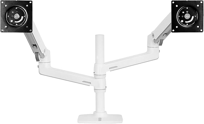 Ergotron – LX Vertical Stacking Dual Monitor Arm, VESA Desk Mount – for 2 Monitors Up to 24 Inches, 7 to 20 lbs Each – White - Image 2
