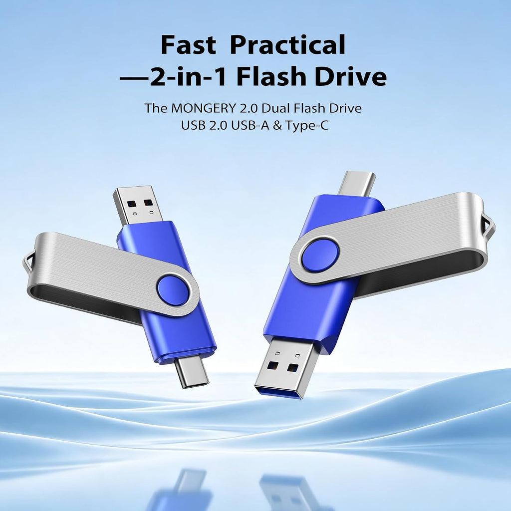 32GB Flash Drives Dual Thumb Drives USB 2.0, 2Pack - Image 2