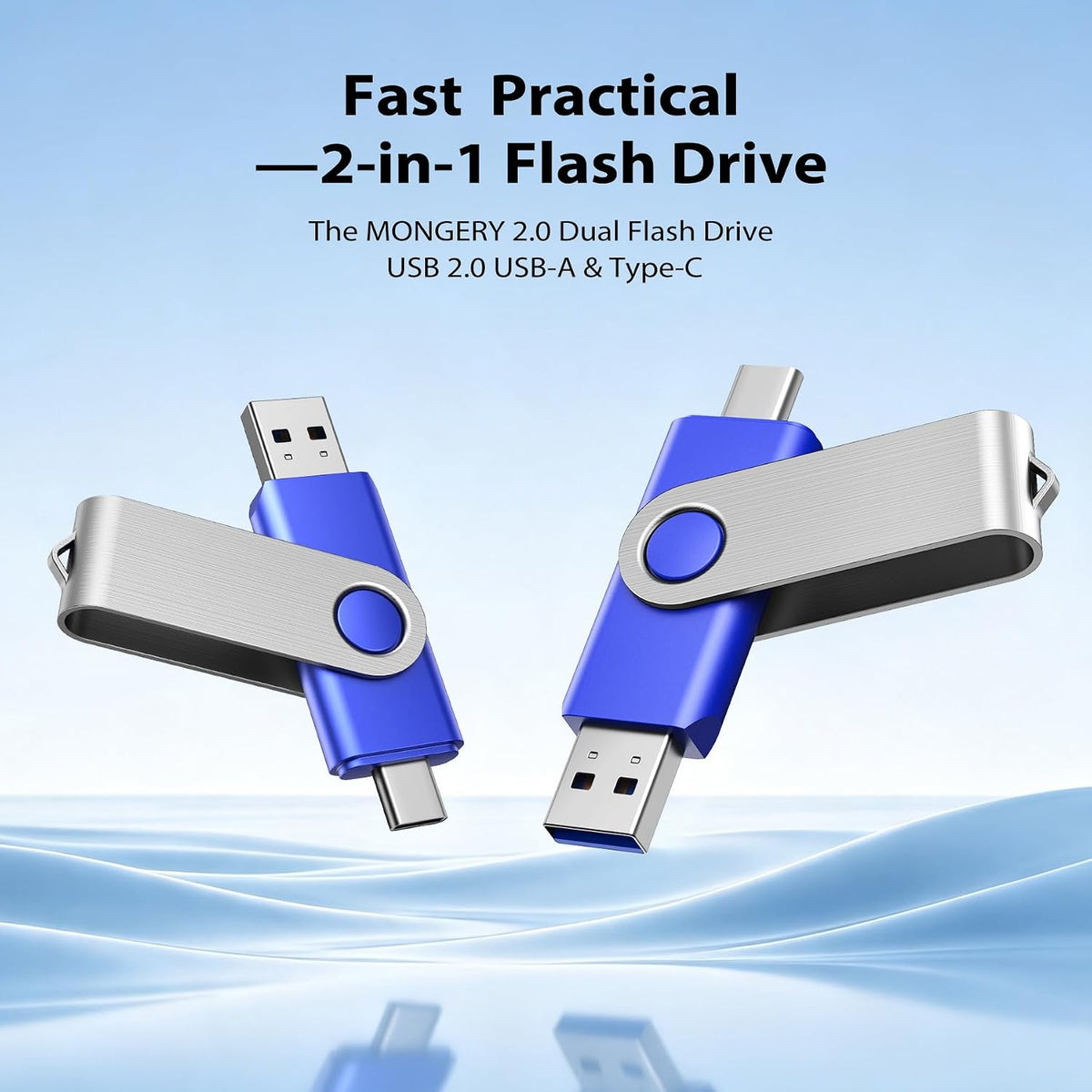 32GB Flash Drives Dual Thumb Drives USB 2.0, 2Pack - Image 2