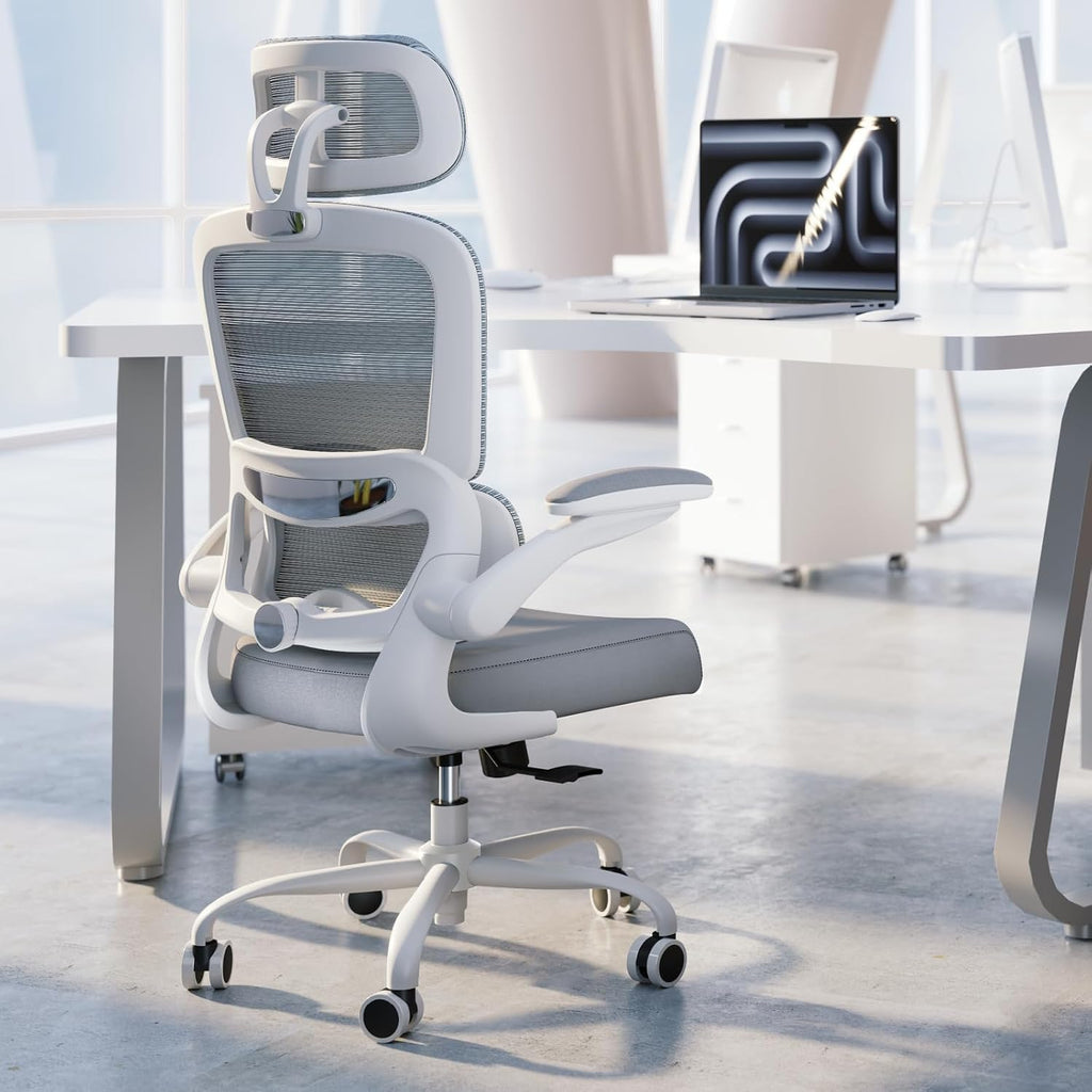 TRALT Office Chair Ergonomic Desk Chair with Lumbar Support Grey, 1 - Image 3