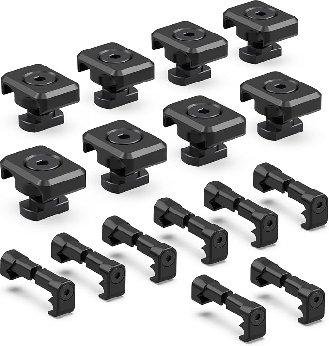 Pressure Switch Cable Management Kit Compatible with M-LOK/Picatinny Rail, Pressure Switch Cable Guides, Cable Clips, Wire Management for Flashlight/Laser, 16 Pack(8 Mlock + 8 Picatinny) - Black by Guardtier