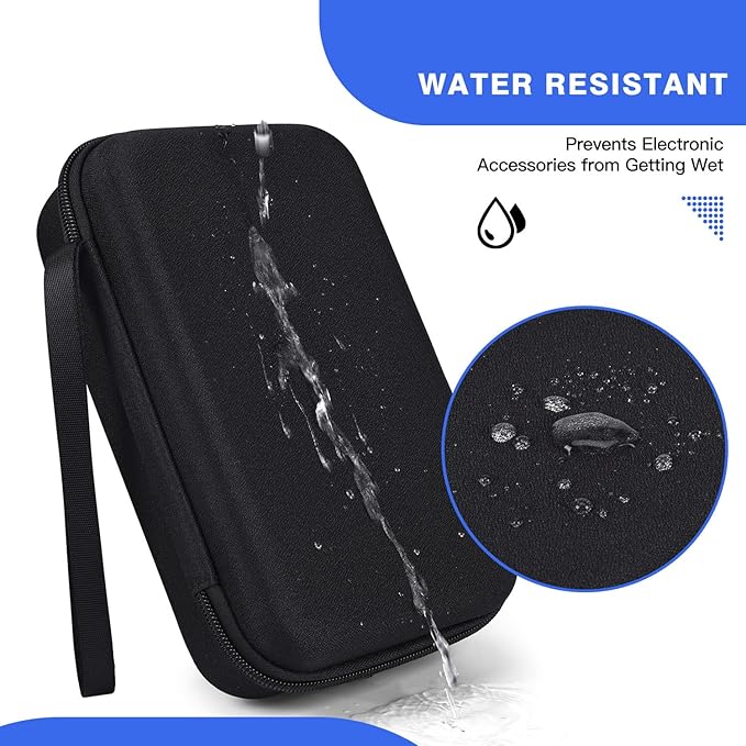 Hard Travel Electronic Organizer Case for MacBook Power Adapter Chargers Cables Power Bank Apple Magic Mouse Apple Pencil USB Flash Disk SD Card Hard Drive Waterproof Shockproof Carrying Bag, Black - Image 2