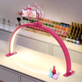Yokilly Half Moon Light for Nail Desk: 29" Foldable Nail Light for Desk | AB Diamonds Arch Nail Tech Light with Phone Holder for Beginner - 3 Color Modes & 10 Brightness for Manicure Salon-RoseRed by Yokilly