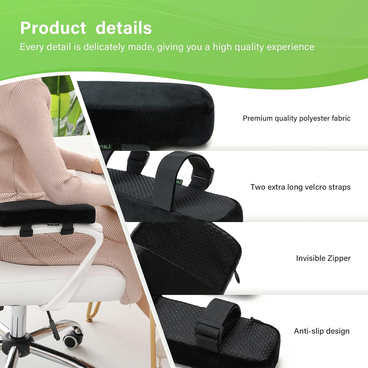 Chair with Memory Foam Armrest Pads 2-Piece - Image 2