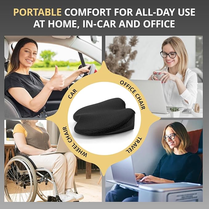 Car Seat Cushions for Driving | Car Seat Cushions,Relieve Sciatica & Back Pain, Improve Driving Posture, Ergonomic Truck Seat Cushion for Long Commute - Image 7