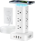 Power Strip Tower Surge Protector(2000J), PD65W Charging Station Tower with 12 AC Outlets & 8 USB Ports (4 USB C), 6FT Extension Cord for Home Office Dorm, White by olcorife