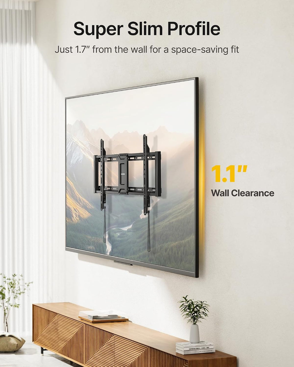 monTEK Heavy Duty Fixed TV Wall Mount for 37–90 Inch TVs, 200 lbs Capacity - Image 3
