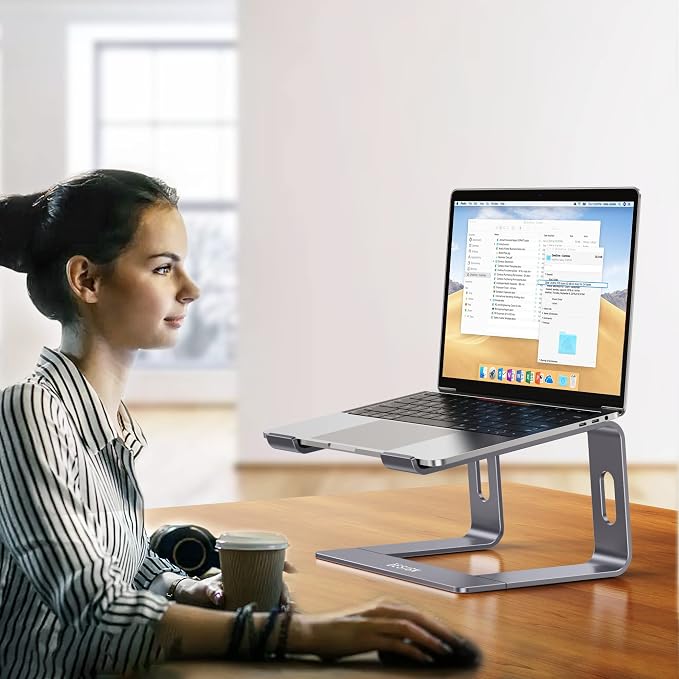 BESIGN LS03 Aluminum Laptop Stand, Ergonomic Detachable Computer Stand, Notebook Holder, Laptop Mount Compatible with Air, Pro, Dell, HP, Lenovo More 10-15.6" Laptops, Space Gray - Image 7