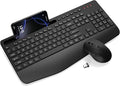 Wireless Keyboard and Mouse Combo - Full-Sized, Ergonomic Wrist Rest | Phone Holder, Sleep Mode, 2.4G Quiet Keyboard for PC Laptop, Trueque KM23 Complete Work Setup for Office or Home by Trueque