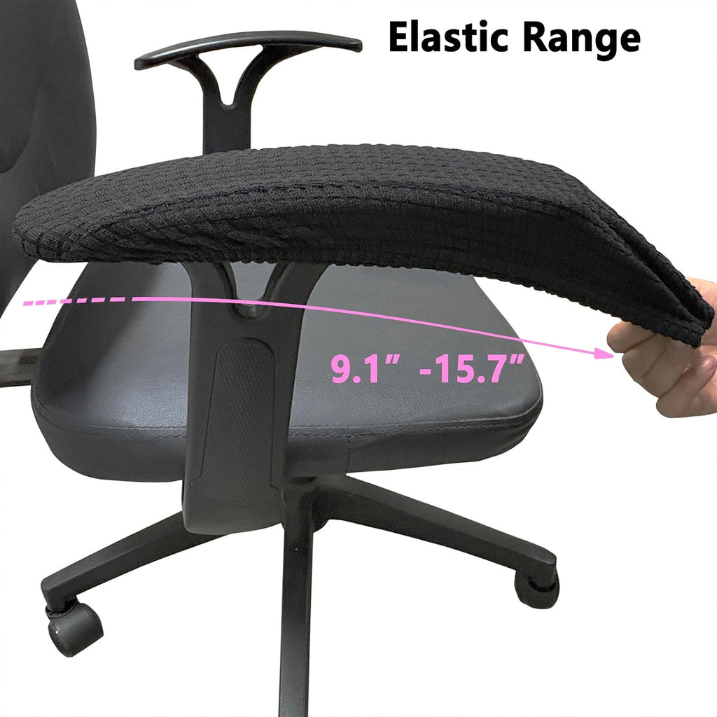 Office Chair Armrest Covers, Stretchable Removable Washable Chair Arm Covers, Elastic Desk Computer Gaming Chair Arm Rest Protector Slipcovers (Black) - Image 3