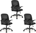 3-Pack Office Chair Ergonomic Desk Chair with Flip up Armrests Swivel Breathable Desk Mesh Computer Chair with Adjustable Lumbar Support and Height for Conference Room (Black) by Primy