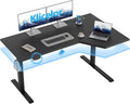 Klicelor L Shaped Standing Desk 55 x 31.5 Inch, Electric Height Adjustable Corner Desk for Home Office Workstation, Ergonomic Sit Stand Computer Table with Memory Controller, Black by Unknown
