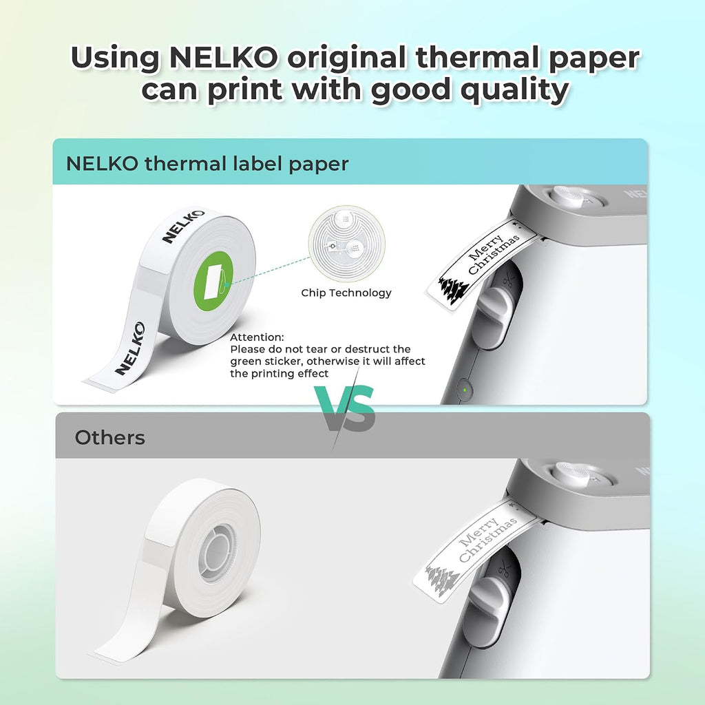 Nelko P21 Label Maker Machine with Tape, Bluetooth Label Printer, White - Image 9