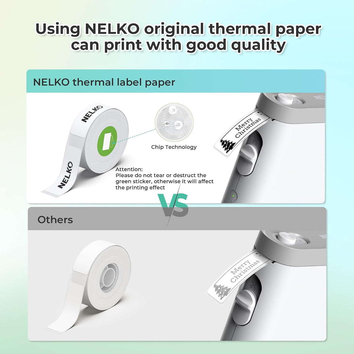 Nelko P21 Label Maker Machine with Tape, Bluetooth Label Printer, White - Image 9