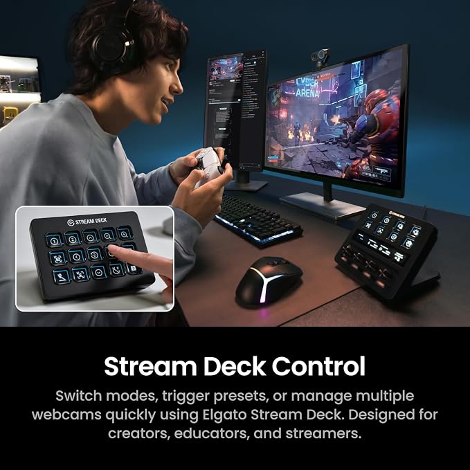 Insta360 Link 2 Pro Creator Bundle – 4K PTZ Webcam for PC/Mac, 1/1.3” Sensor, Low-Light, AI Tracking, HDR, Directional Noise-Canceling Mics, Supports Stream Deck, Zoom, Twitch for Streaming - Image 6