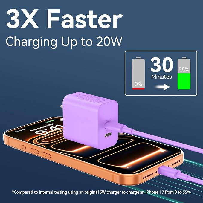 Phone 17 16 15 Charger USB C Wall Charger Block with 10FT USB C Fast Charging Cable for Phone 17 16 15/16 15 Plus/16 15 Pro/17 16 15 Pro Max - Image 2