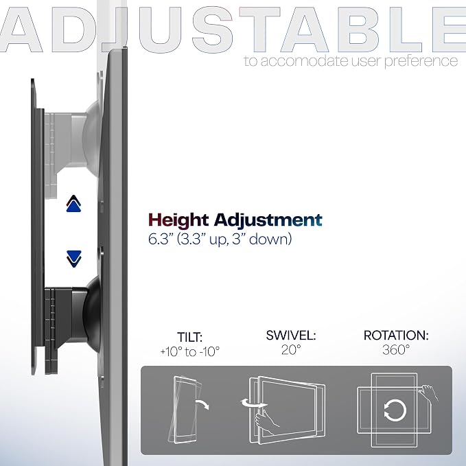 VIVO Height Adjustable 17 to 32 inch Single Monitor Articulating Wall Mount for Standing Workstations, Fits 1 Screen with Max VESA 100x100mm, Black, MOUNT-VW01A | Height Adjustable Articulating Wall Mount for Standing Workstations, Max VESA 100x100mm, ... - Image 5
