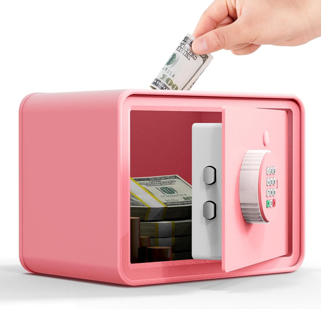 Goldenkey Kids Mini Safe Small Cash Box, Money Security Safe, Piggy Bank by GOLDENKEY