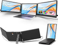 Redalf 14" Triple Laptop Screen Extender, FHD 1080P Portable Laptop Monitor | Auto-Adjust Width, Plug & Play via USB-C/HDMI, Fits 13–17" Laptops, Dual Monitor for MacOS/Windows/Chrome by Redalf