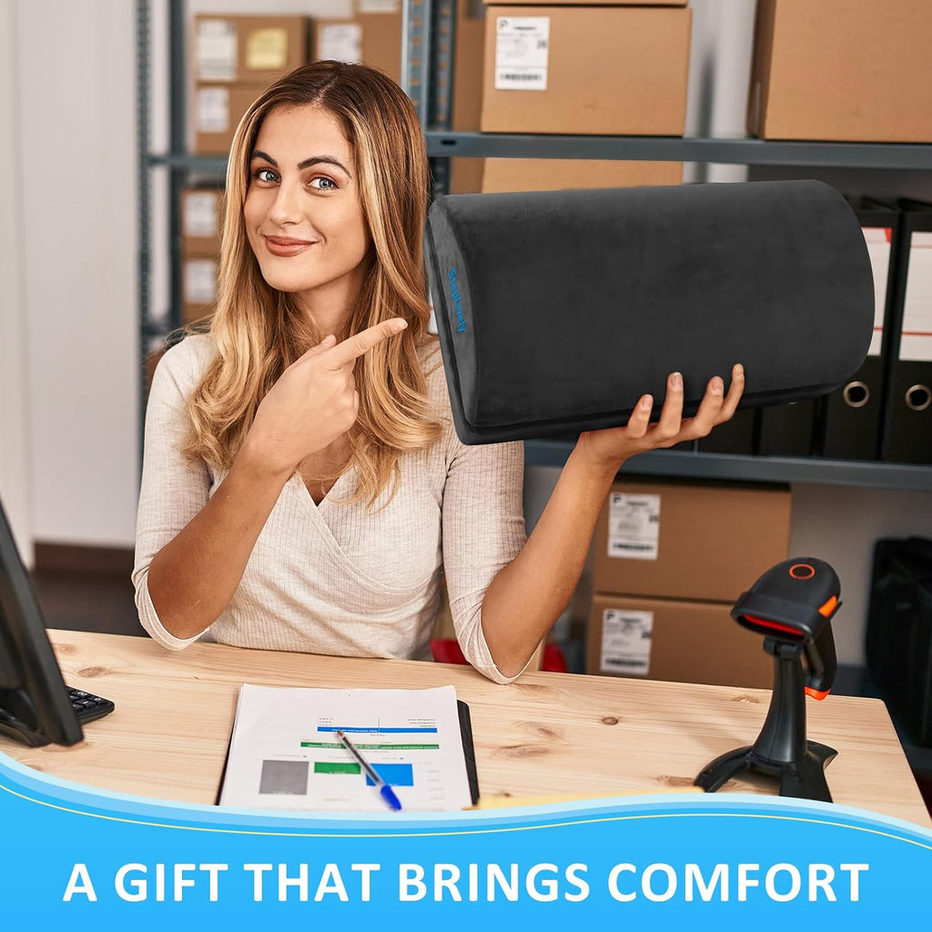 Foot Rest for Under Desk at Work, 2 Heights Foot Stool, Gray - Image 7