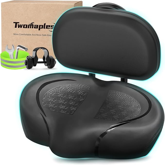 Noseless Bike Seat Cushion for Men & Women - Extra Padding & Comfort Wide Bicycle Seat, Oversized Comfortable Saddle for Peloton Bikes, Exercise Bikes, Electric Bikes, Cruiser Bikes by Moreergonomicoversizedbikeseat