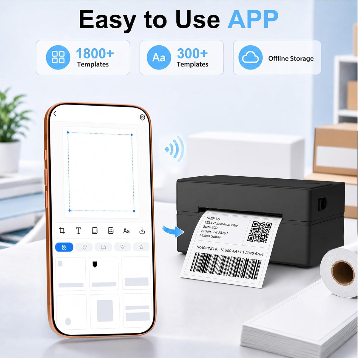 Thermal Shipping Label Printer 4x6 Bluetooth Label Maker for Small Business - Image 6