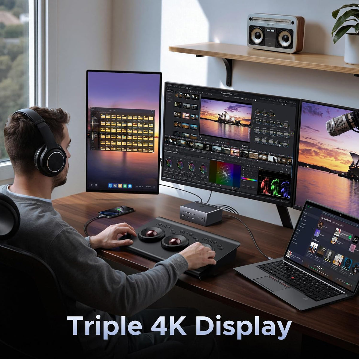 UGREEN USB C Docking Station Triple Monitor, 2xDP+HDMI, Only for Win Host - Image 3