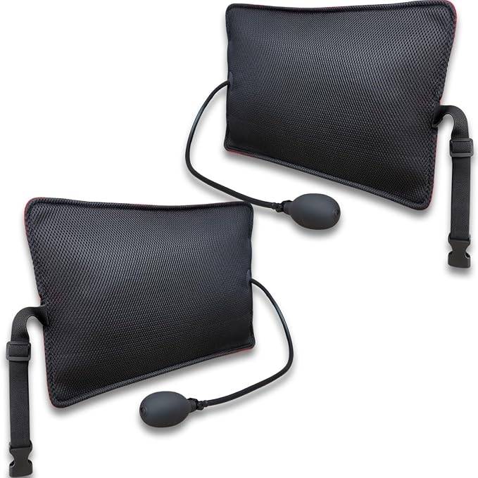 2Pack Inflatable Lumbar Support Pillow for Office Chair and Car Seat, Back Support Cushion with Air Pump for Reducing Lower Back Pain by POPIPEN