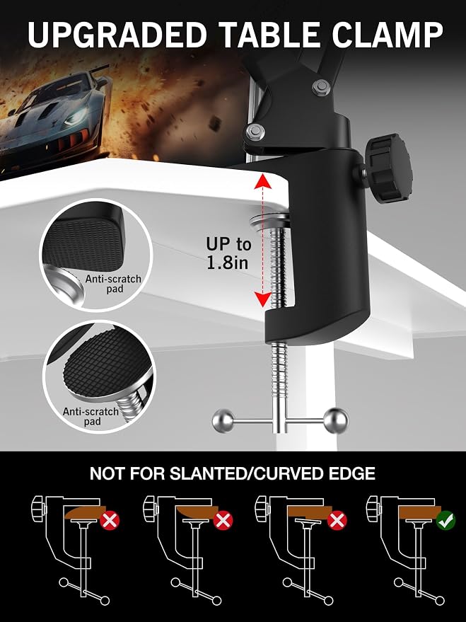 SUNMON Rode NT-USB Mic Boom Arm - Mic Arm for RODE NT-USB/NT-USB+/NT-USB Mini and Most Microphone, Adjustable Boom Scissor Arm Stand with 3/8" to 5/8" Adapter by SUNMON - Image 5