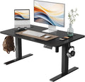 YIHAYO Low Height Adjustable Desk, Lifts 18.1-28.3 Inches, Electric Standing Desk for Short People, 40 x 24 Inches Computer Table with Splice Board for Home Office, Black by YIHAYO