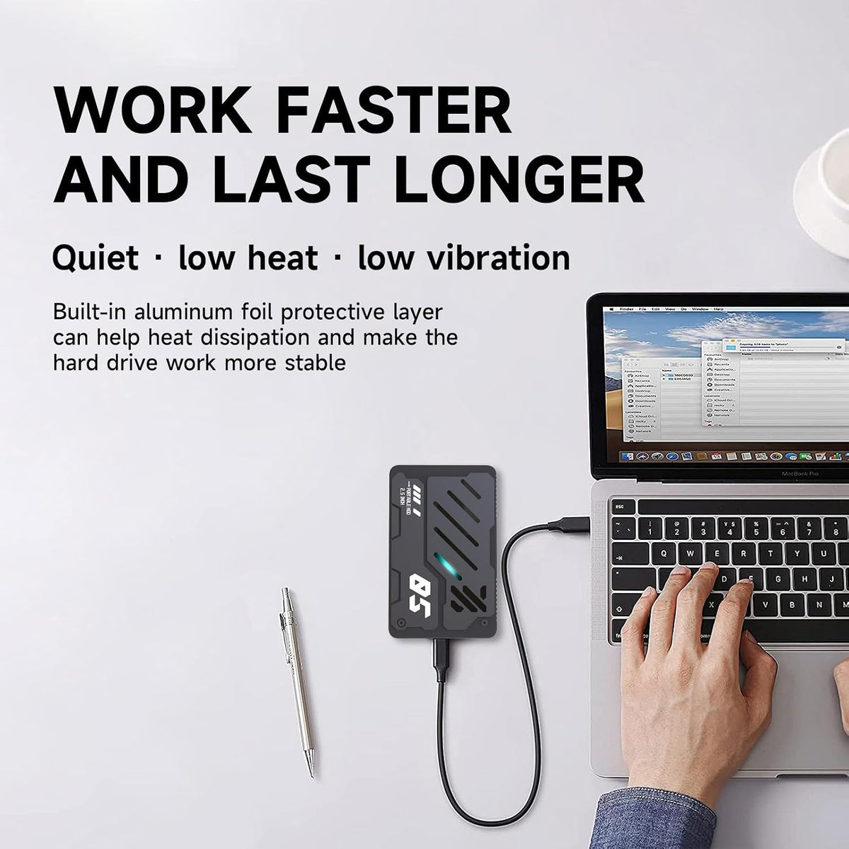 Ultra Slim Portable External Hard Drive USB 3.0 HDD Storage for PC, Laptop, Mac, Xbox one, PS4, PS5 (1TB) - Image 5