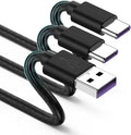 [3Pack 10ft] Compatible with Samsung Galaxy S9 S10 S8 Plus Charger Cord(3A Fast Charging), TPE USB C Type Charger Cable,USB A to Type C Replacement for Samsung A32/A12/A10e/A20/A51/Note 20/9,LG-Black by CyvenSmart